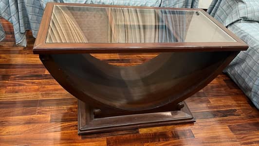 Glass top Wooden Table