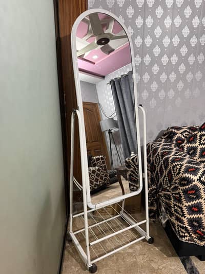 Full length standing Mirror with rack