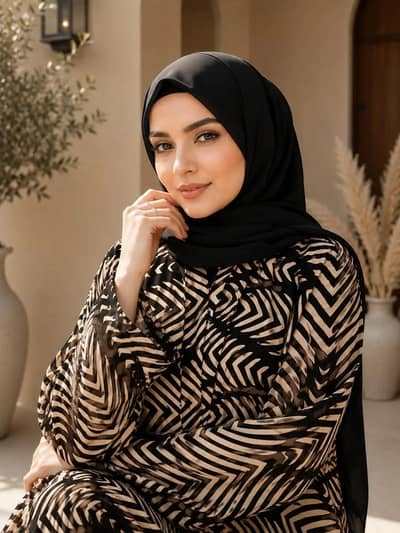Georgette printed classic  abaya