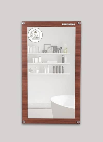 Mirror with wooden base | High quality | For wall easy to install