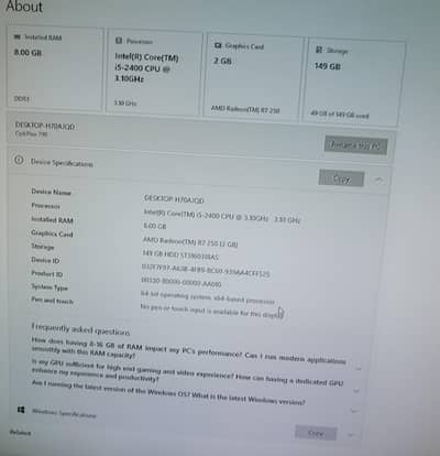 Dell Optiplex 790 | Core i5 | 8GB RAM | 2GB Radeon Graphics | HDD Not