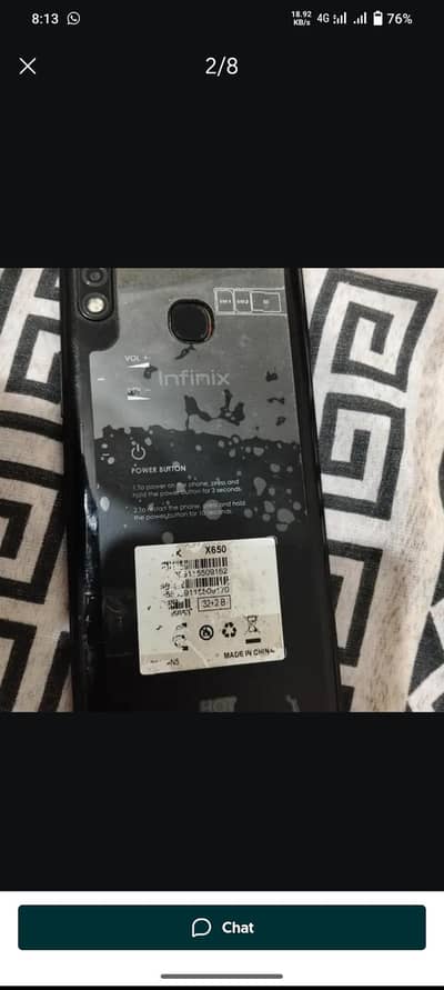 Infinix Hot 8 Lite 2/32 mobile sale exchange possible