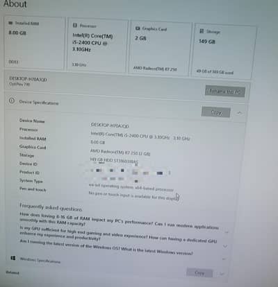 Dell Optiplex 790 | Core i5 | 8GB RAM | 2GB Radeon Graphics | HDD Not