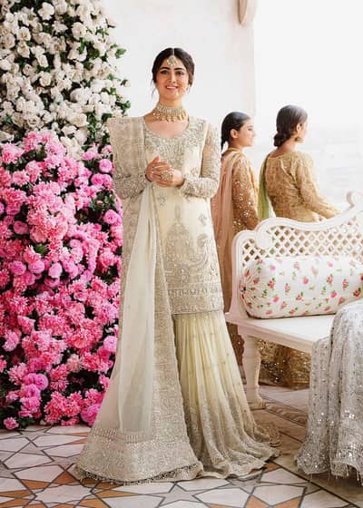 Nikkah dress ,Akbar Aslam original , short shirt and gharara