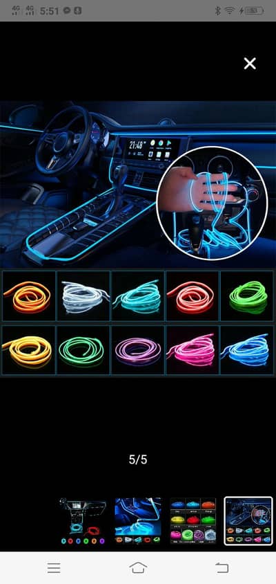 Car dashboard neon light strips