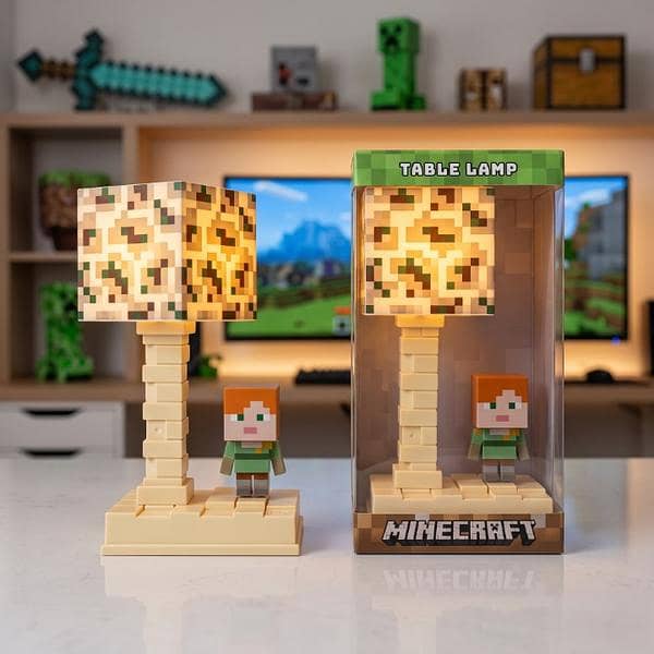 Minecraft Pixel Block Table Lamp 0