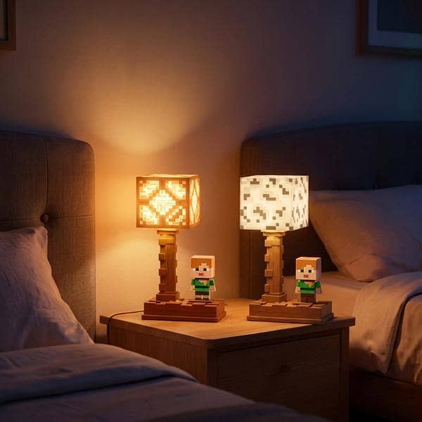 Minecraft Pixel Block Table Lamp 2