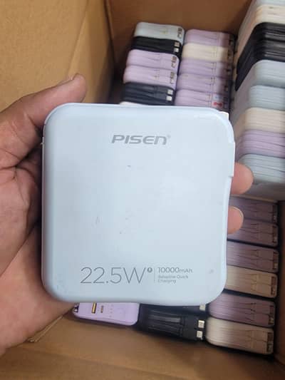 pisen 22 watt pd power bank available 10,000mah with AC charging