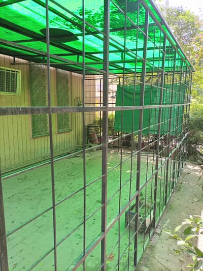 Used Fiber and iron shade, Car parking Shade, iron cage, pinjira