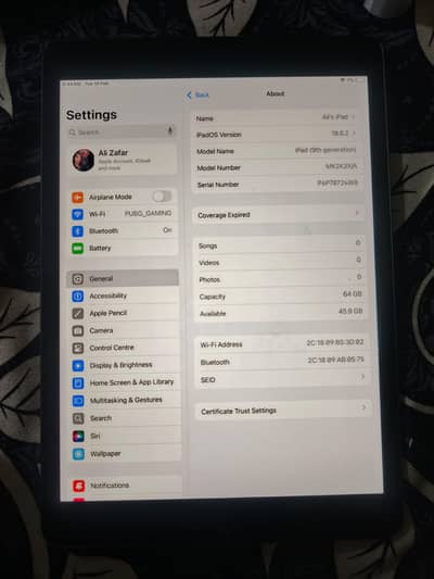 Ipad 9th Gen Grey Color 64GB