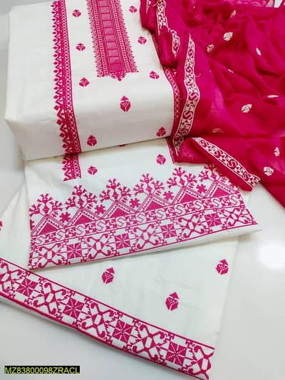 Pink Embroidered Lawn Suit Set for Women