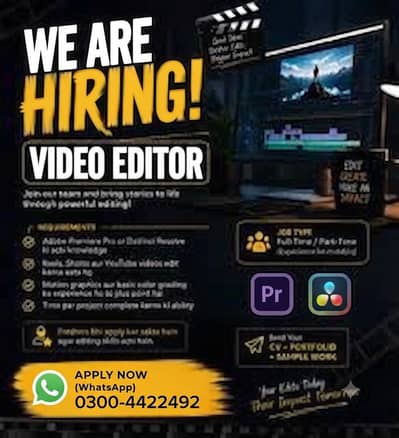 Need A Video Editor for Youtube Channel