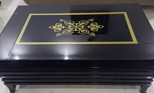 Elegant Black & Gold Center Table 