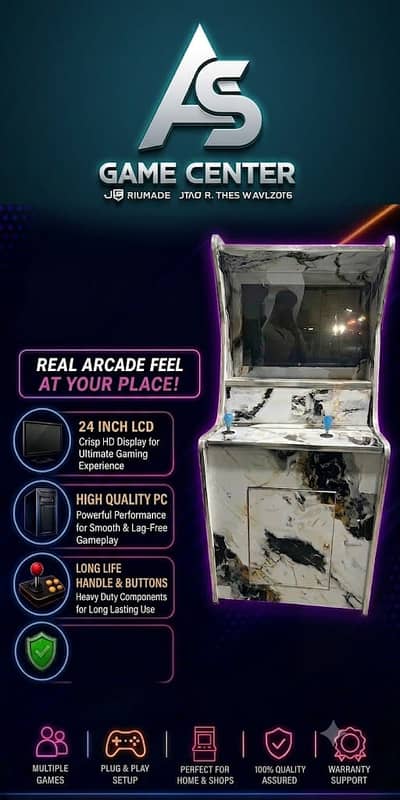 AS Gaming World Arcade Machine | 24" HD Display | Heavy Duty Joysticks