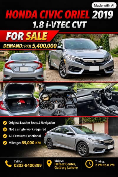 Honda Civic Oriel 2019 i-vtec CVT