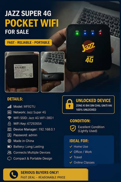 Jazz 4g Wifi Device MF927U