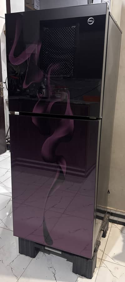 PEL Glass Door Refrigerator - Purple Marble Design