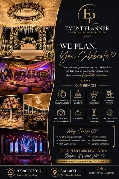 All types of event services Event decor,soundsystem,wedding planning