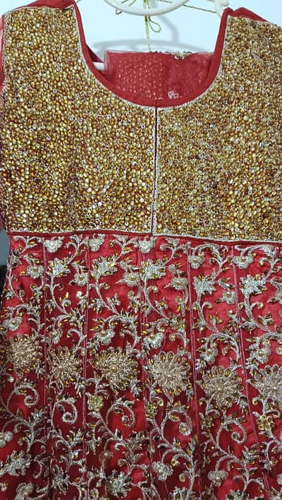Brand New Red Bridal Maxi - Heavy Zari Work - Full Flare Gown.