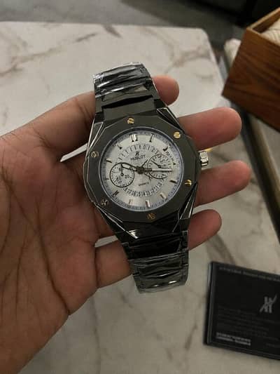 Luxury Men’s Watch | Hublot-Style Chronograph | Stainless Steel