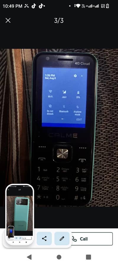 Calme 4G Playstore Touch screen with box Whatsapp 03174341110