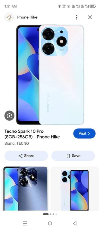 Tecno Spark 10 Pro 8 256 memory with only box
