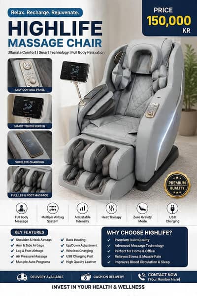 High Life Premium Full Body Massage Chair for Sale