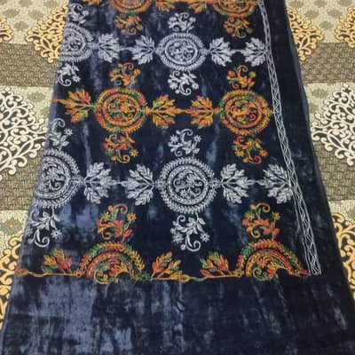 beautiful embroided velvety soft shawl with elegant combination