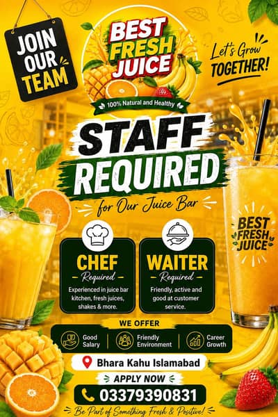 Chef & waiter required