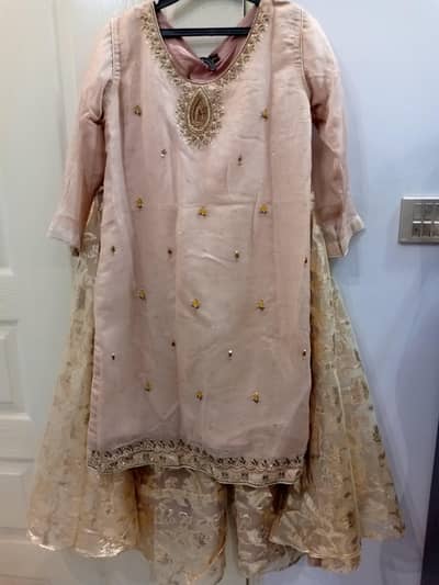 lilac colour wedding wear embroided dress