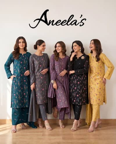 Dhanak 3-piece embroidered suit unstitched winter collection