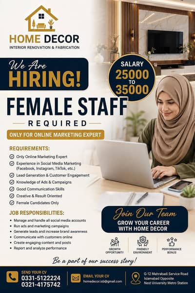 Female Computer Operator Required