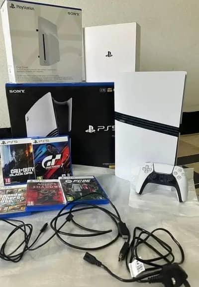 Sony playstation PS5 pro 2TB 5DVD Game 2 Controller