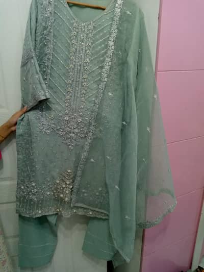 sky blue colour wedding dress
