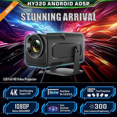 Hy320 1080p Projector Android with Netflix, YouTube and playstore.