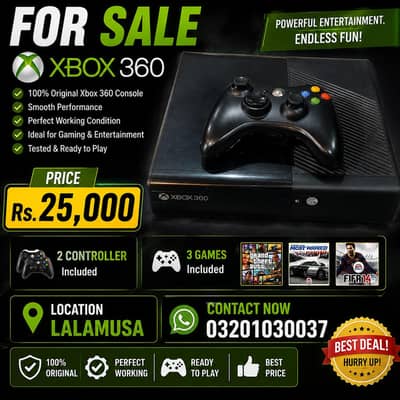 Xbox 360 with 3 games