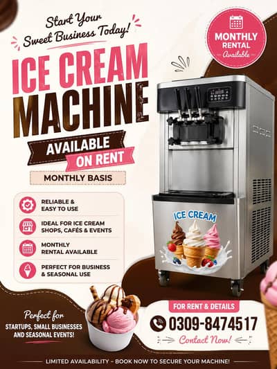 Ice Cream Machine available for Rent