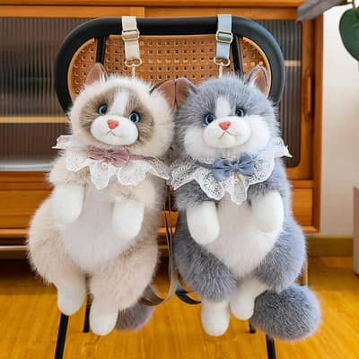 Cute cat plush bags 