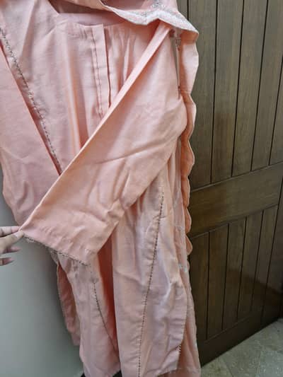 peach 3pc stitched suit