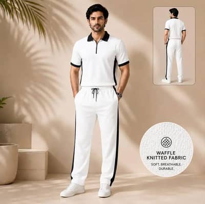 2 Pcs Men's Dri Fit Texture Track Suit
