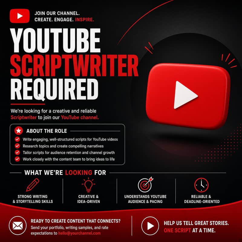 YouTube Script Writer Required 2