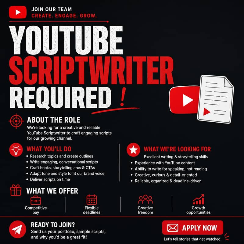 YouTube Script Writer Required 3