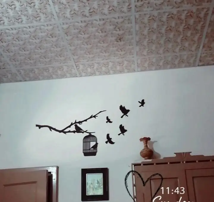 3d bird wall art black mdf modern decor — photo 5