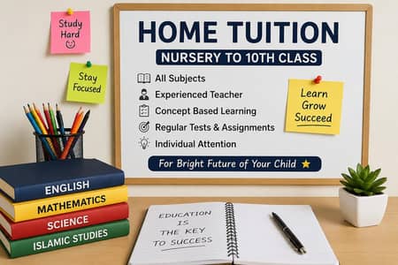 Female Home Tutor – Nursery to 10th Class