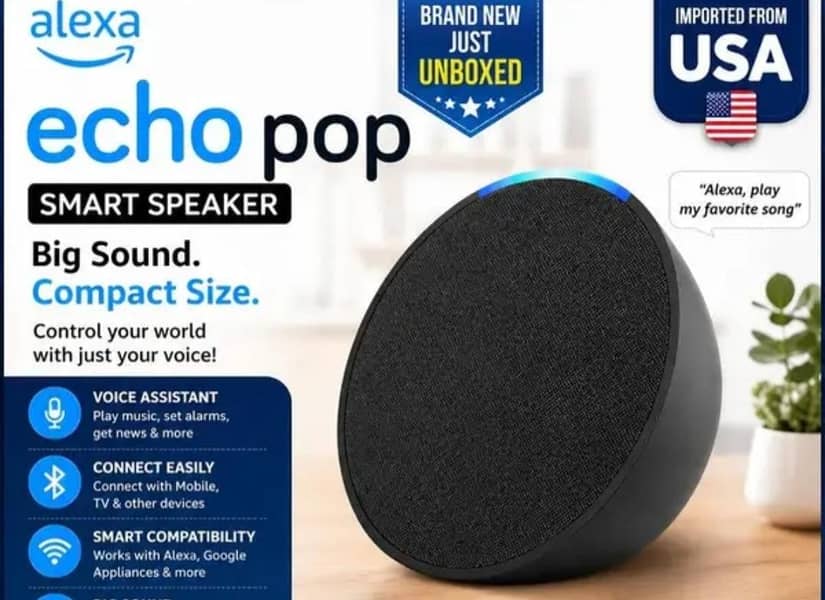 Amazon Echo Pop Smart Speaker – Imported 0