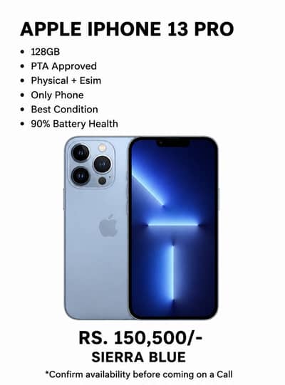 iPhone 13 Pro 128GB – Sierra Blue | 90% Battery Health