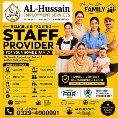 Maids / House Maids / cook / House chef / Baby Sitter maid available