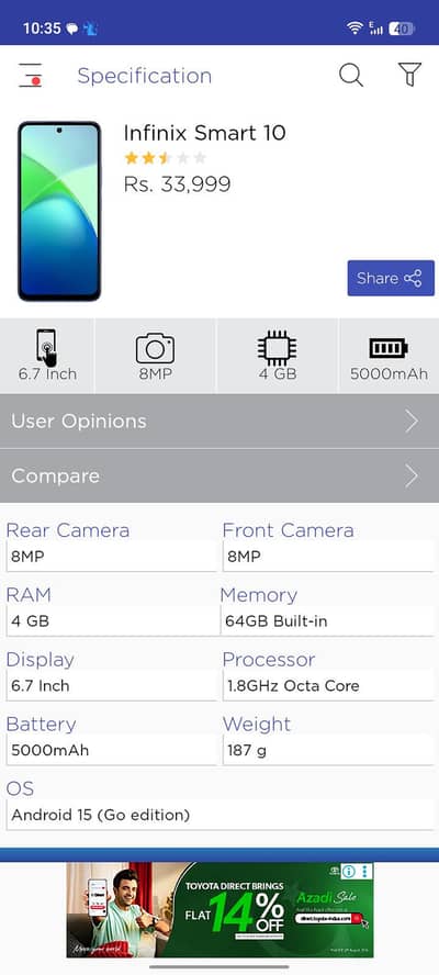 Infinix smart 10