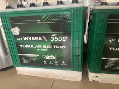 4 Inverex Tall Tublar battery 280AH APT3500