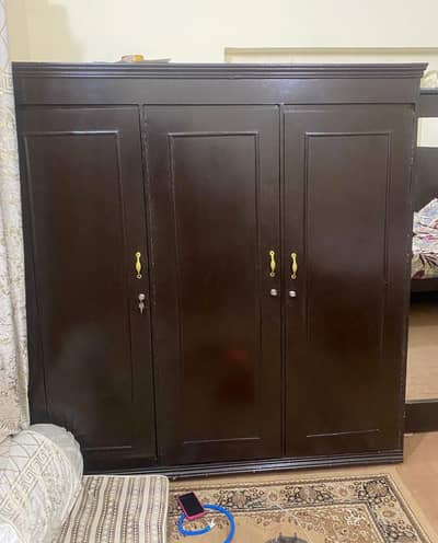 3 door wooden wardrobe for sale